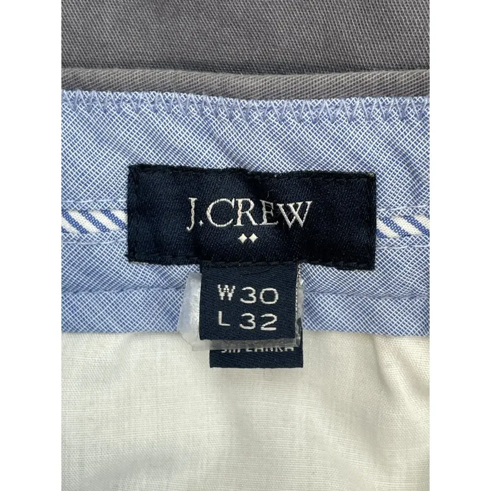 J Crew Pants Mens 30‎ x 32 Gray 100% Cotton Slim Bedford Flat Front Straight